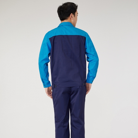 藏青拼翠藍(lán)色工作服AC2203-1