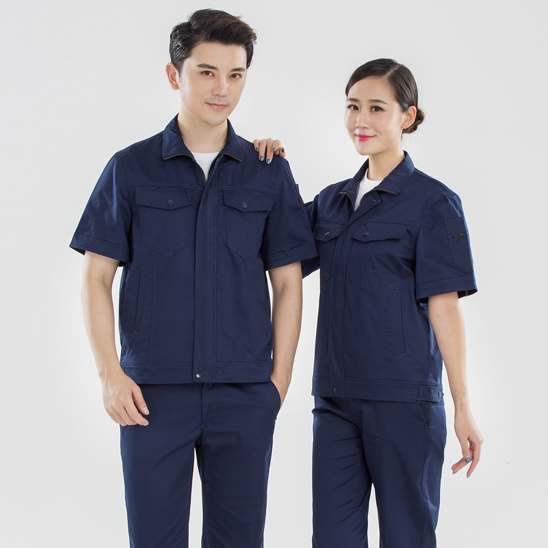 夏裝工廠工作服的款式是什么？